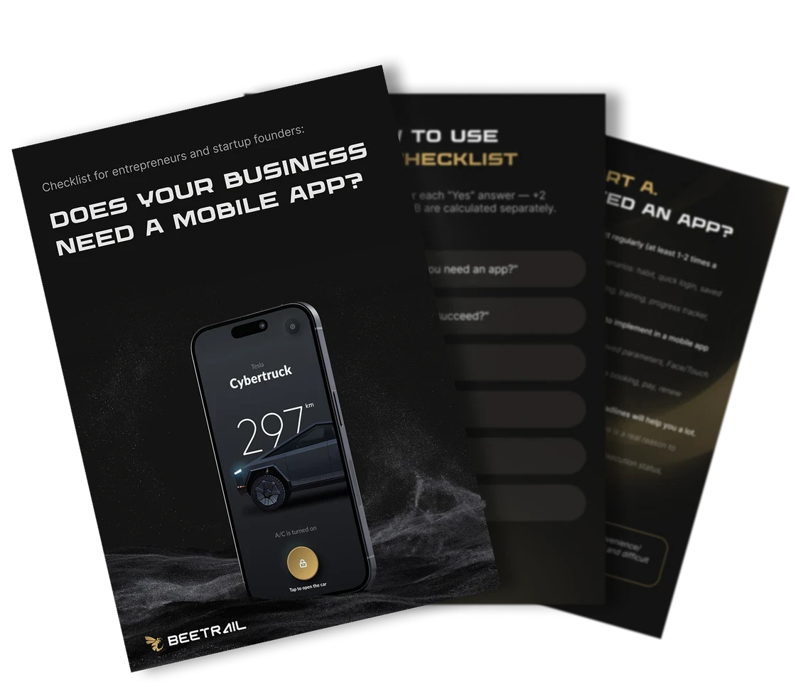 Three pages of the checklist: cover, how to use it, and Part A "Do you need an app?"