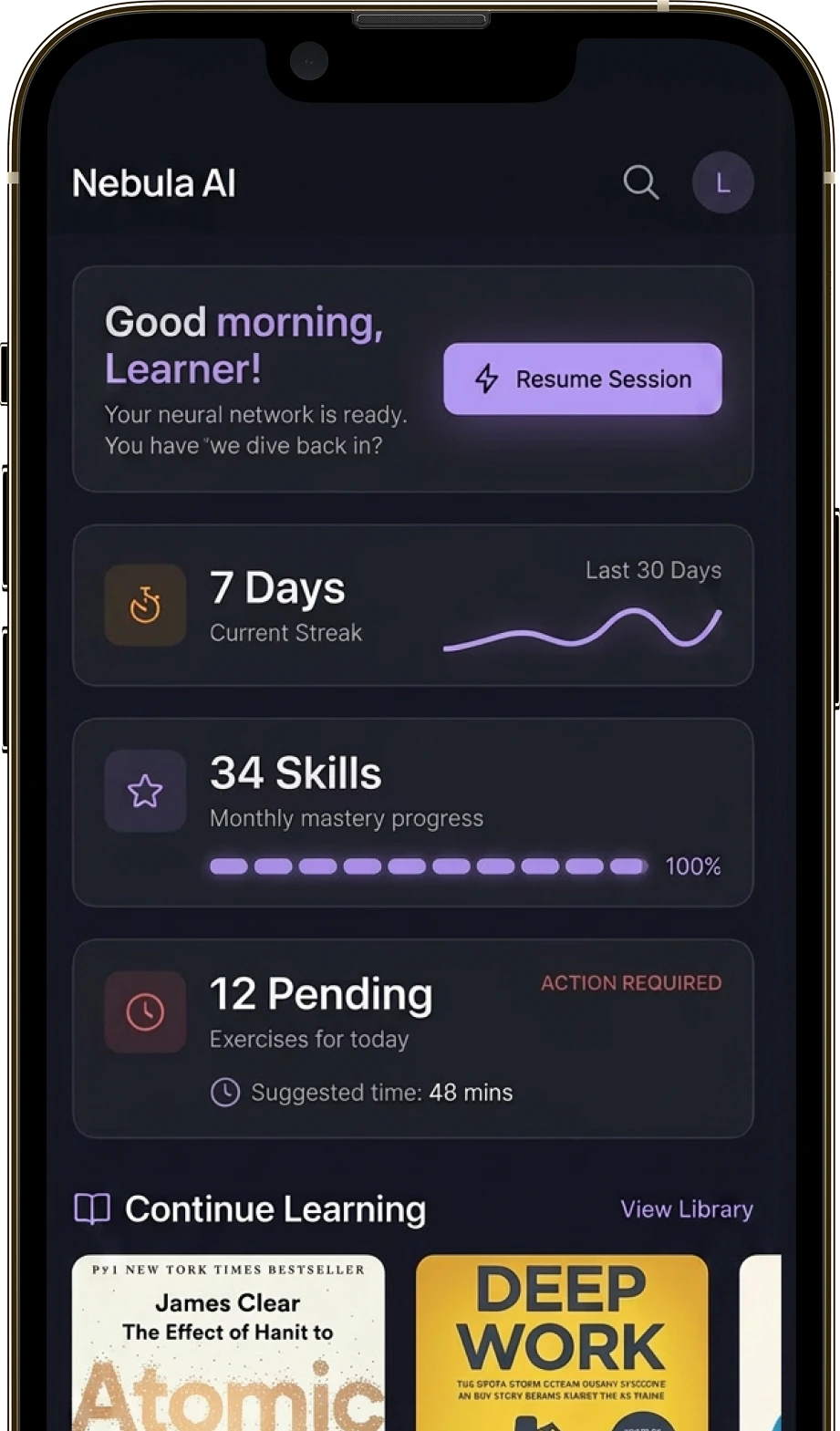 Nebula AI app screen