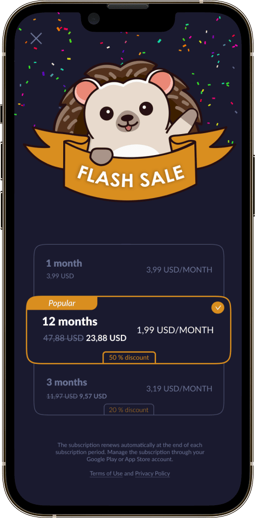 Hedgie: Learn English Grammar app screen