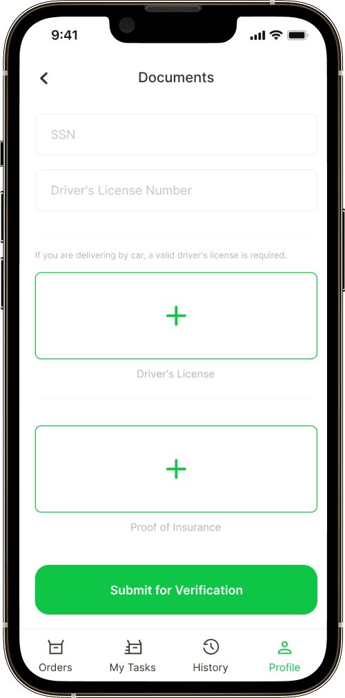 Speedy app screen