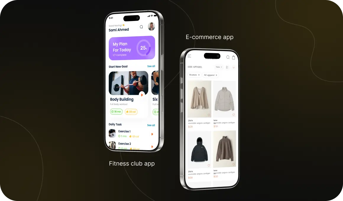 Developing apps for a fitness club and an online store