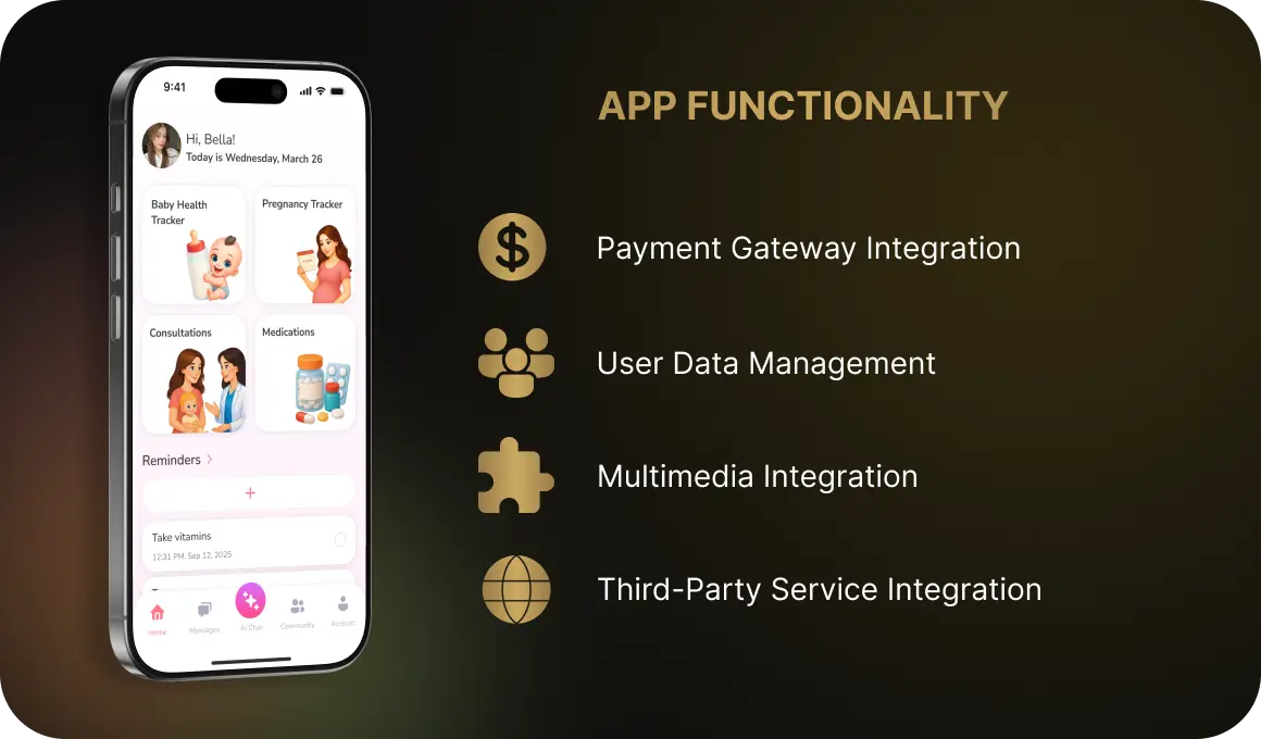 App functionality and additional features